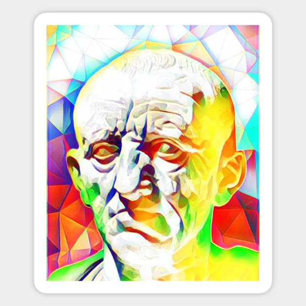 Cato the Elder Colourful Portrait | Cato the Elder Artwork 11 Magnet by JustLit